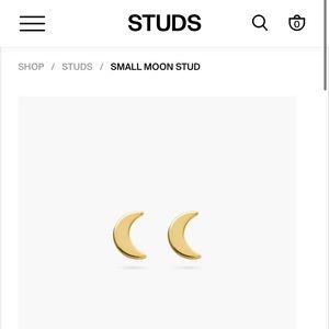 Tiny Moon studs (pair of 2)